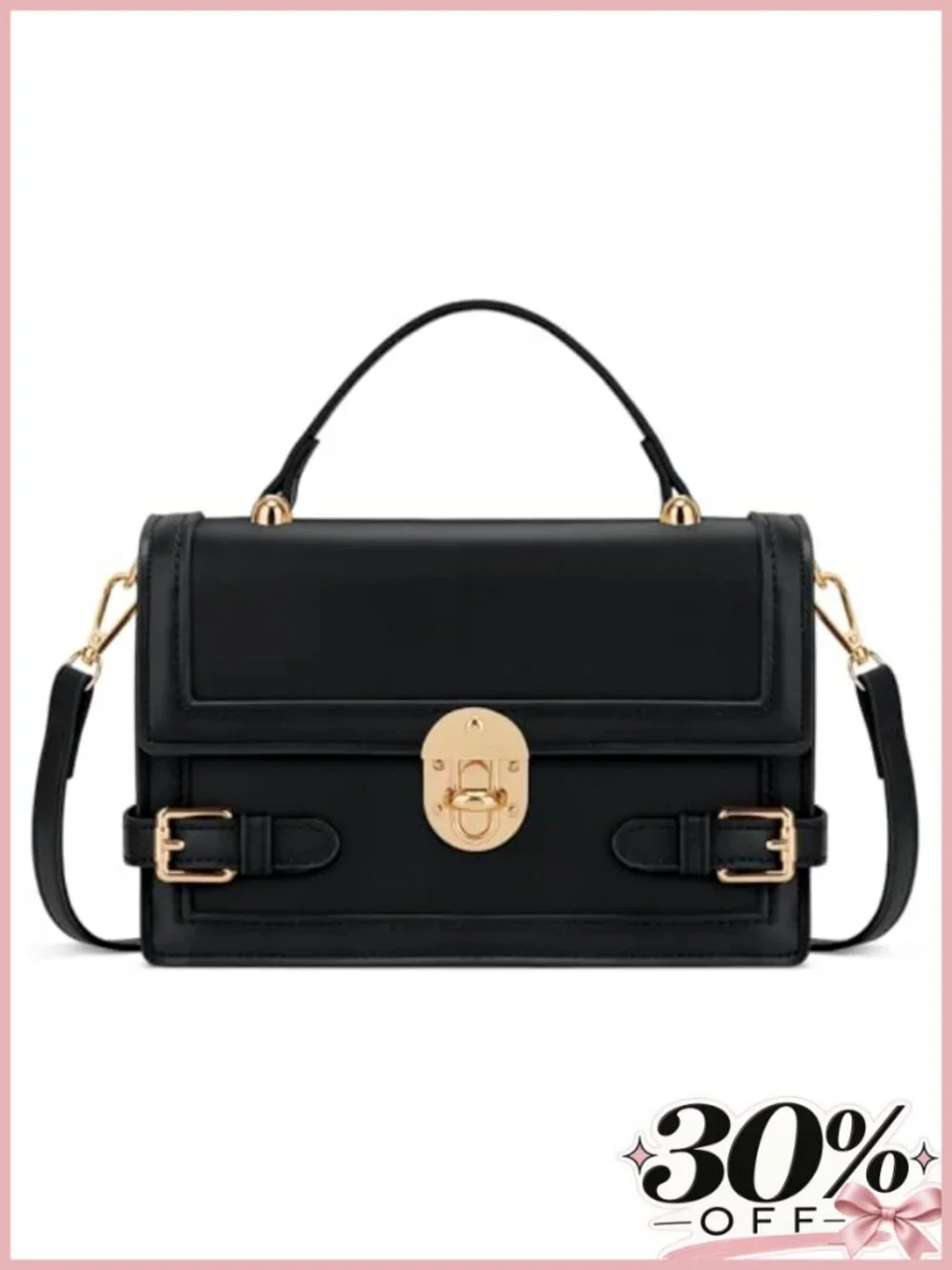 Faux Leather Crossbody Bag Convertible Clutch Travel Purse